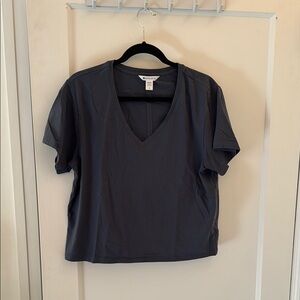 Athleta Essential Charcoal V-Neck Tee